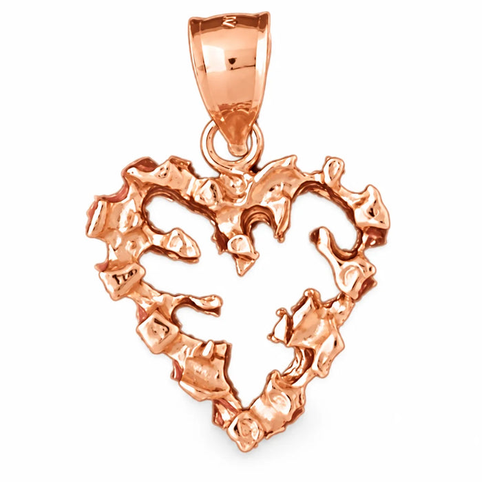 Heart Charm Pendant 14k Gold (6 Grams) Rose Gold 14k