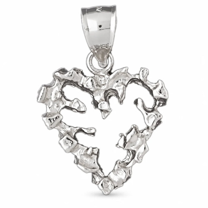 Heart Charm Pendant 14k Gold (6 Grams) White Gold 14k