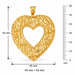 Heart Charm Pendant 14k Gold (9.5 Grams) Yellow Gold 14k