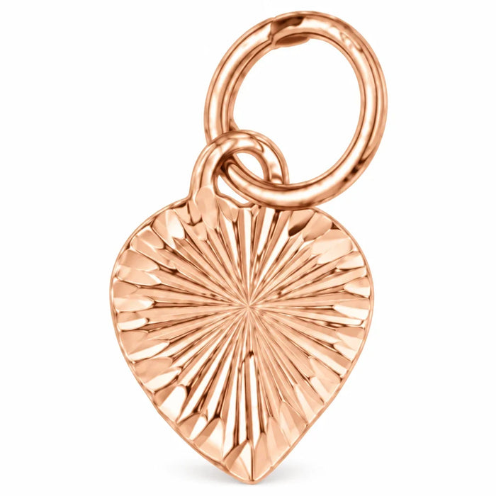 14K Rose Gold variant – Heart Charm Pendant 14k White Gold – front view