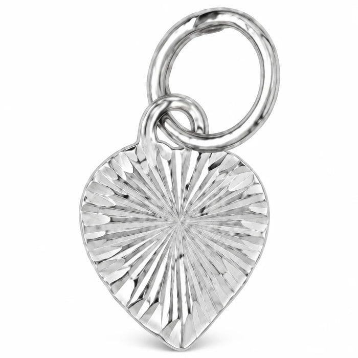 Heart Charm Pendant 14k White Gold White Gold 14k