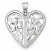 Heart With Three Leaf Clover Charm Pendant 14k Gold (8.9 Grams) White Gold 14k
