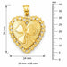 Heart With Three Leaf Clover Charm Pendant 14k Gold (8 Grams) Yellow Gold 14k