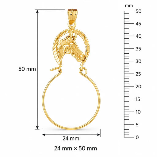 Horse Charm Holder Charm Pendant 14k Gold Yellow Gold 14k