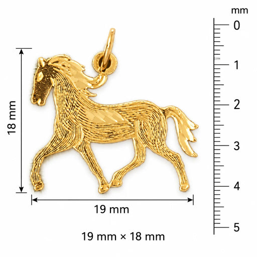 Horse Charm Pendant 14k Gold (0.8 Grams) Yellow Gold 14k