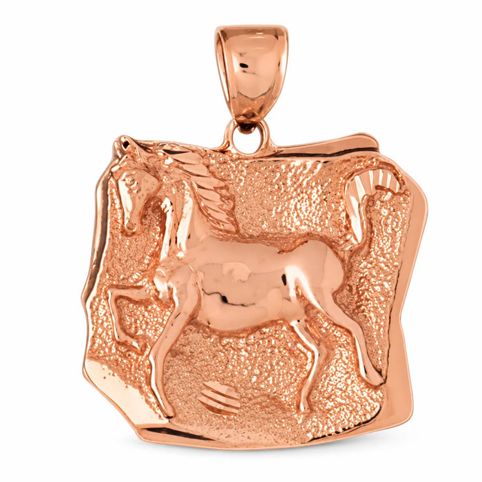 Horse Charm Pendant 14k Gold Rose Gold 14k