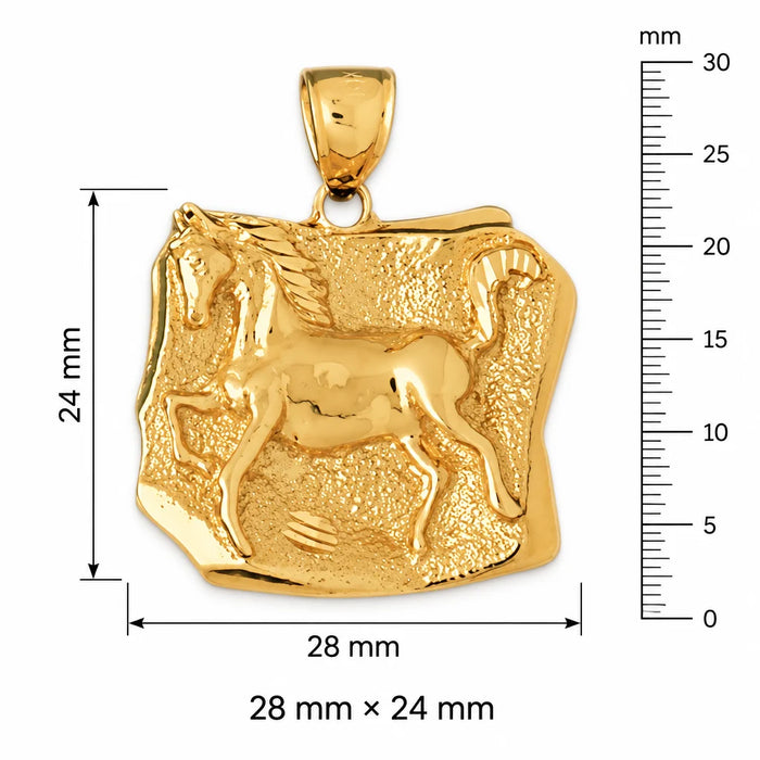 Horse Charm Pendant 14k Gold Yellow Gold 14k