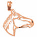Horse Head Charm Pendant 14k Gold (1.1 Grams) Rose Gold 14k