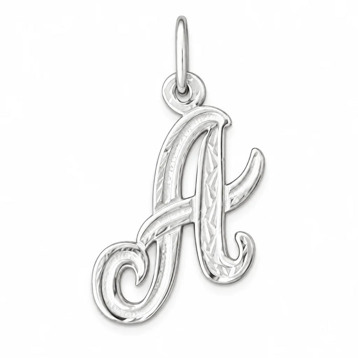 Initial A Charm Pendant 14k Gold (0.5 Grams) White Gold 14k