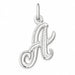 Initial A Charm Pendant 14k Gold (0.5 Grams) White Gold 14k