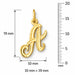 Initial A Charm Pendant 14k Gold (0.5 Grams) Yellow Gold 14k