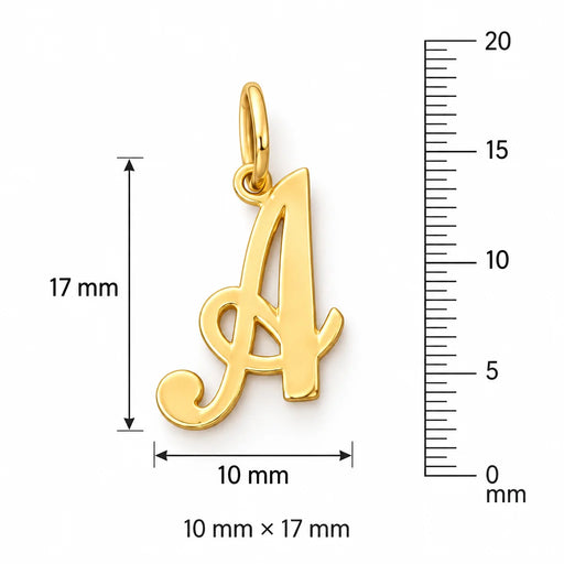 Initial A Charm Pendant 14k Gold (0.7 Grams) Yellow Gold 14k