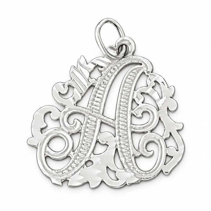 Initial A Charm Pendant 14k Gold (1.7 Grams) White Gold 14k
