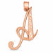 Initial A Charm Pendant 14k Gold Rose Gold 14k