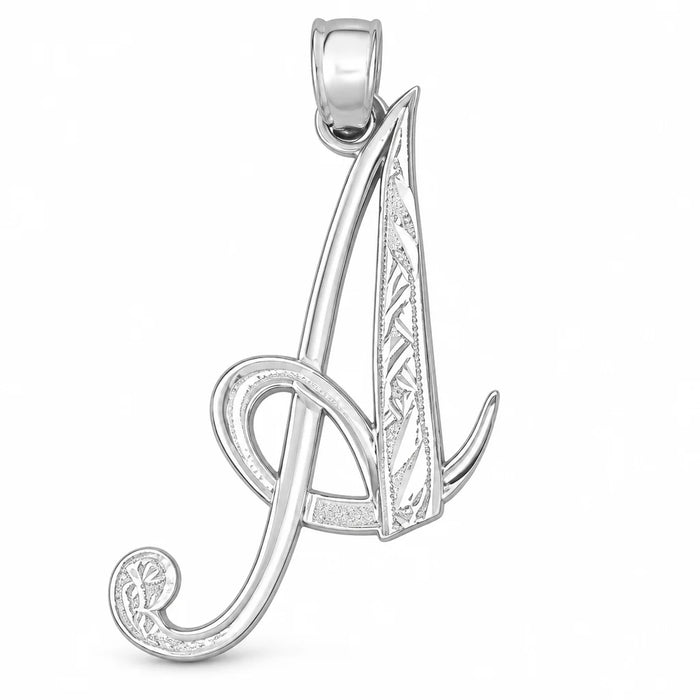 Initial A Charm Pendant 14k Gold White Gold 14k