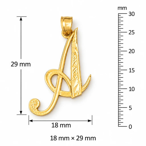Initial A Charm Pendant 14k Gold Yellow Gold 14k