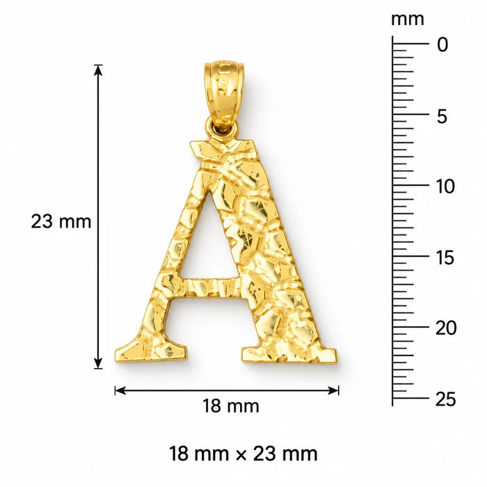 Initial A Charm Pendant 14k Gold (2 Grams) Yellow Gold 14k