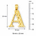 Initial A Charm Pendant 14k Gold (2 Grams) Yellow Gold 14k
