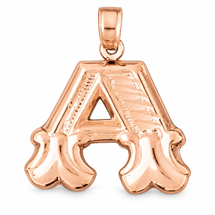 Initial A Charm Pendant 14k Gold (3 Grams) Rose Gold 14k