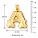 Initial A Charm Pendant 14k Gold (3 Grams) Yellow Gold 14k