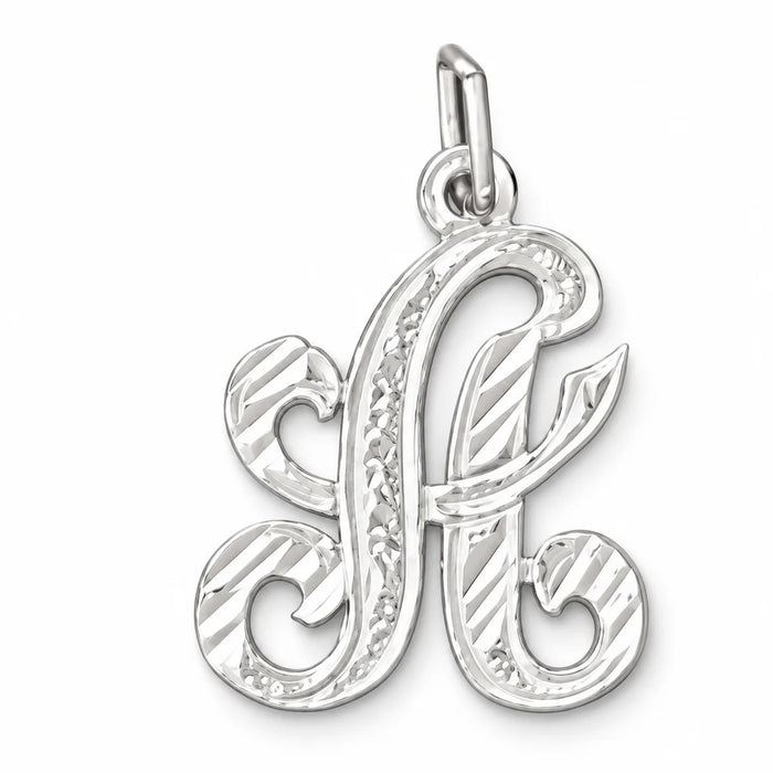 Initial A Classic Charm Pendant 14k Gold (1 Grams) White Gold 14k