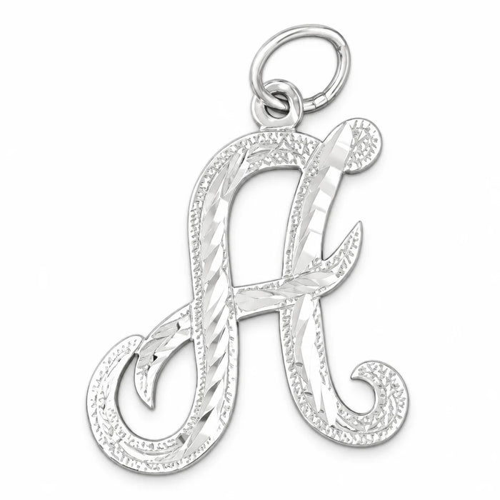 Initial A Classic Charm Pendant 14k Gold White Gold 14k