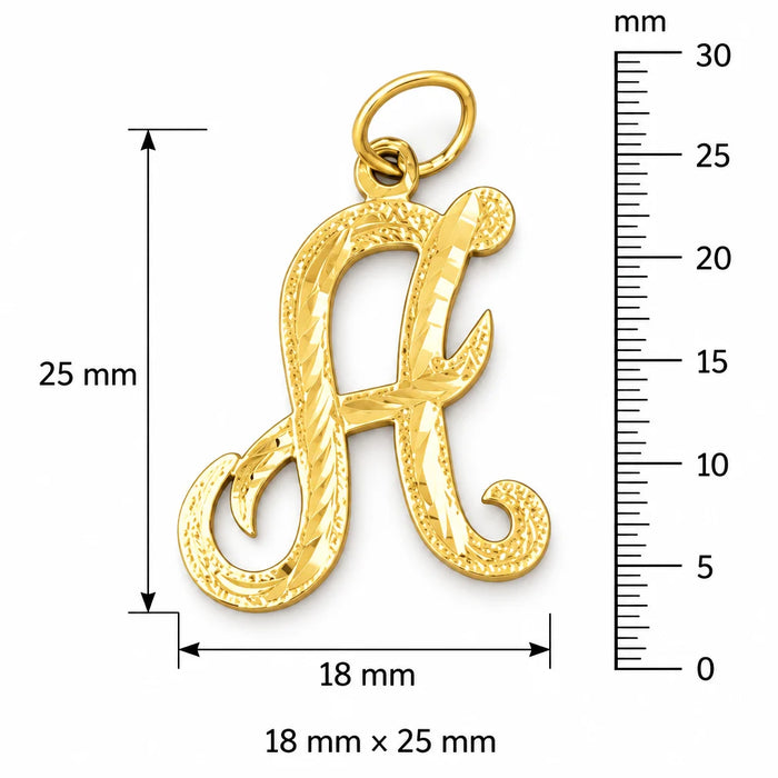 Initial A Classic Charm Pendant 14k Gold Yellow Gold 14k