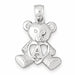 Initial A Teddy Bear Heart Charm Pendant 14k Gold White Gold 14k