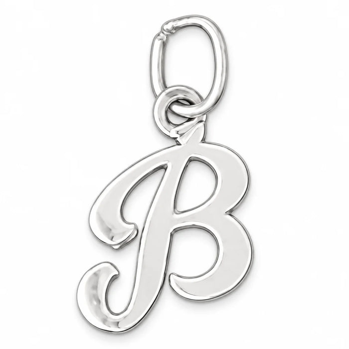 Initial B Charm Pendant 14k Gold (0.7 Grams) White Gold 14k