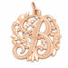 Initial B Charm Pendant 14k Gold (1.7 Grams) Rose Gold 14k