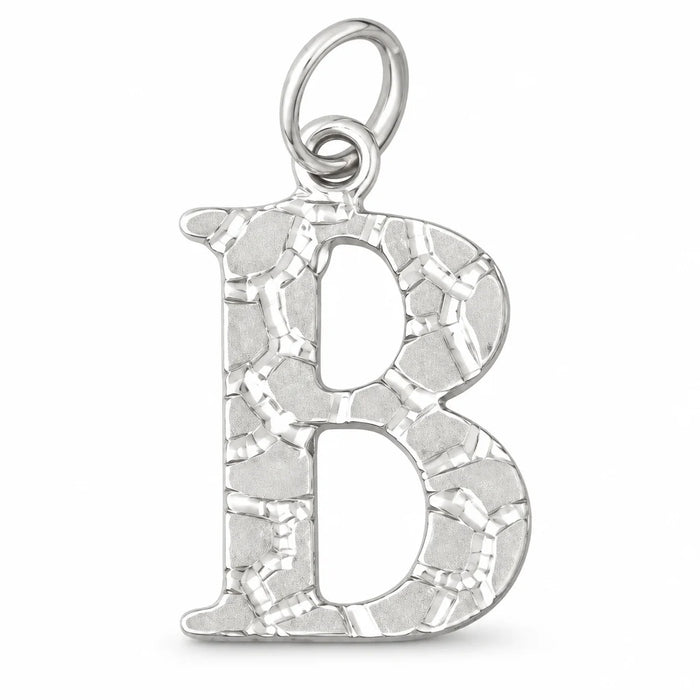 Initial B Charm Pendant 14k Gold (1 Gram) White Gold 14k