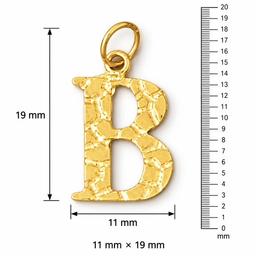 Initial B Charm Pendant 14k Gold (1 Gram) Yellow Gold 14k