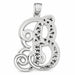 Initial B Charm Pendant 14k Gold (2.7 Grams) White Gold 14k