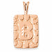 Initial B Charm Pendant 14k Gold (2.8 Grams) Rose Gold 14k