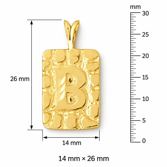 Initial B Charm Pendant 14k Gold (2.8 Grams) Yellow Gold 14k