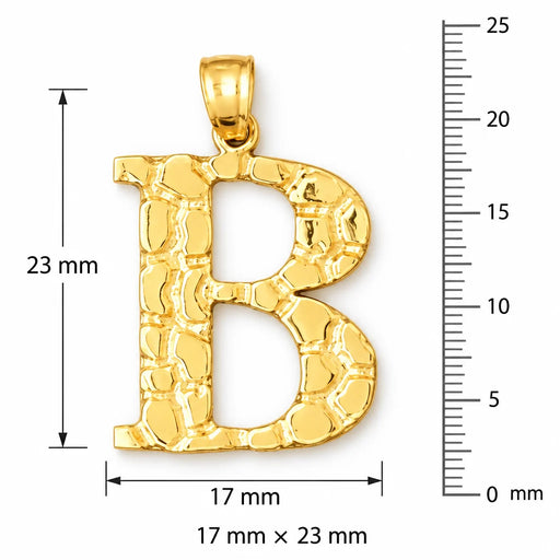 Initial B Charm Pendant 14k Gold (2 Grams) Yellow Gold 14k