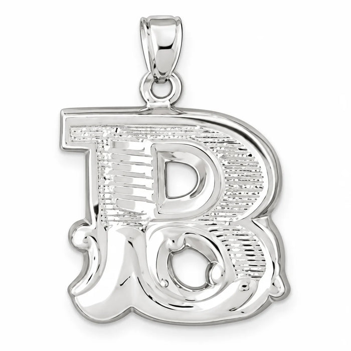 Initial B Charm Pendant 14k Gold (3 Grams) White Gold 14k