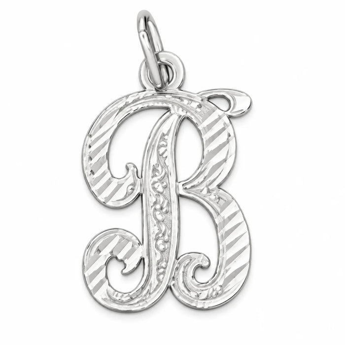 Initial B Classic Charm Pendant 14k Gold (1 Gram) White Gold 14k