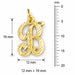Initial B Classic Charm Pendant 14k Gold (1 Gram) Yellow Gold 14k