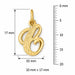 Initial C Charm Pendant 14k Gold (0.5 Grams) Yellow Gold 14k