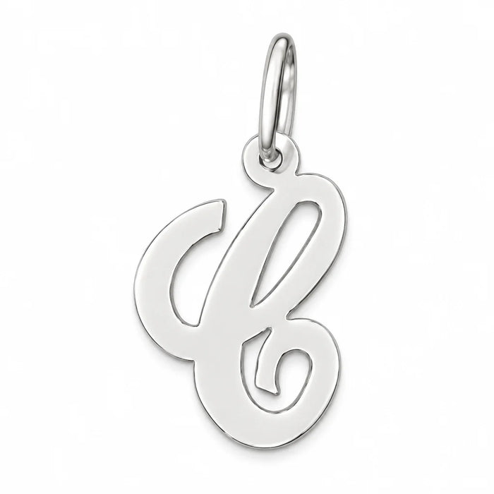 Initial C Charm Pendant 14k Gold (0.7 Grams) White Gold 14k