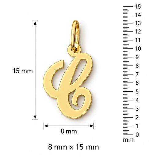 Initial C Charm Pendant 14k Gold (0.7 Grams) Yellow Gold 14k