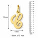 Initial C Charm Pendant 14k Gold (0.7 Grams) Yellow Gold 14k