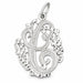 Initial C Charm Pendant 14k Gold (1.7 Grams) White Gold 14k