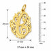 Initial C Charm Pendant 14k Gold (1.7 Grams) Yellow Gold 14k