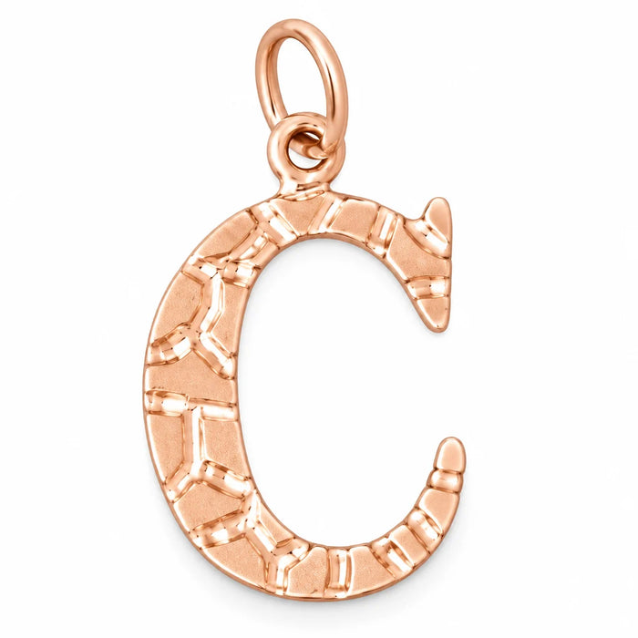 Initial C Charm Pendant 14k Gold (1 Gram) Rose Gold 14k