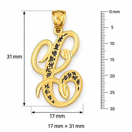 Initial C Charm Pendant 14k Gold (2.7 Grams) Yellow Gold 14k