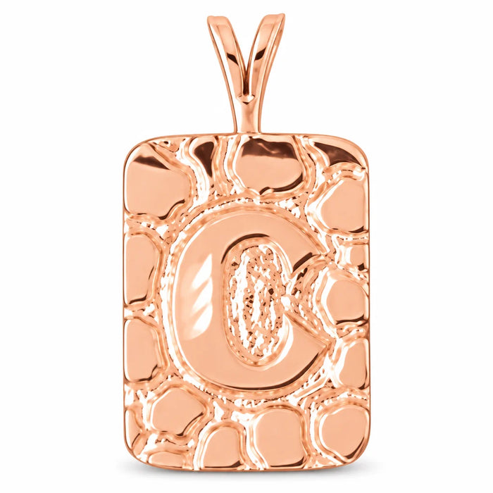 Initial C Charm Pendant 14k Gold (2.8 Grams) Rose Gold 14k