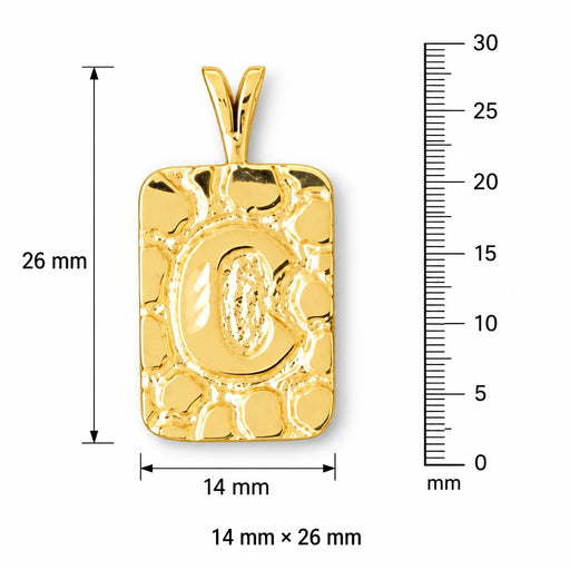 Initial C Charm Pendant 14k Gold (2.8 Grams) Yellow Gold 14k