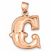 Initial C Charm Pendant 14k Gold (3 Grams) Rose Gold 14k